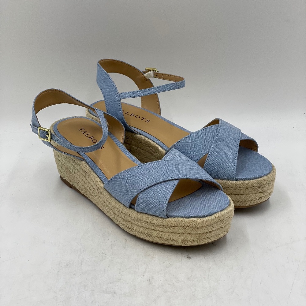 TALBOTS Light Denim Blue Espadrille Wedge Sandal